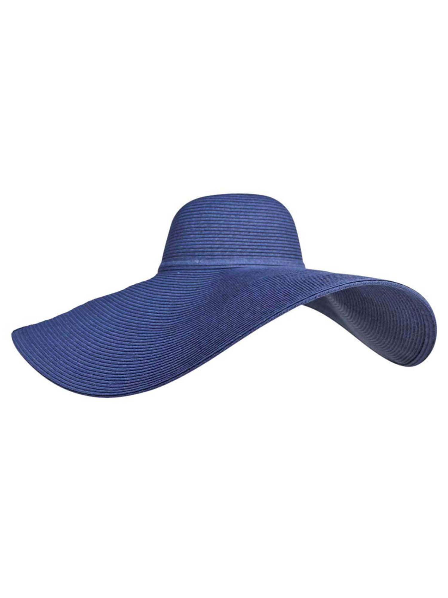 Navy Blue Dramatic Floppy Hat With Oversized Brim