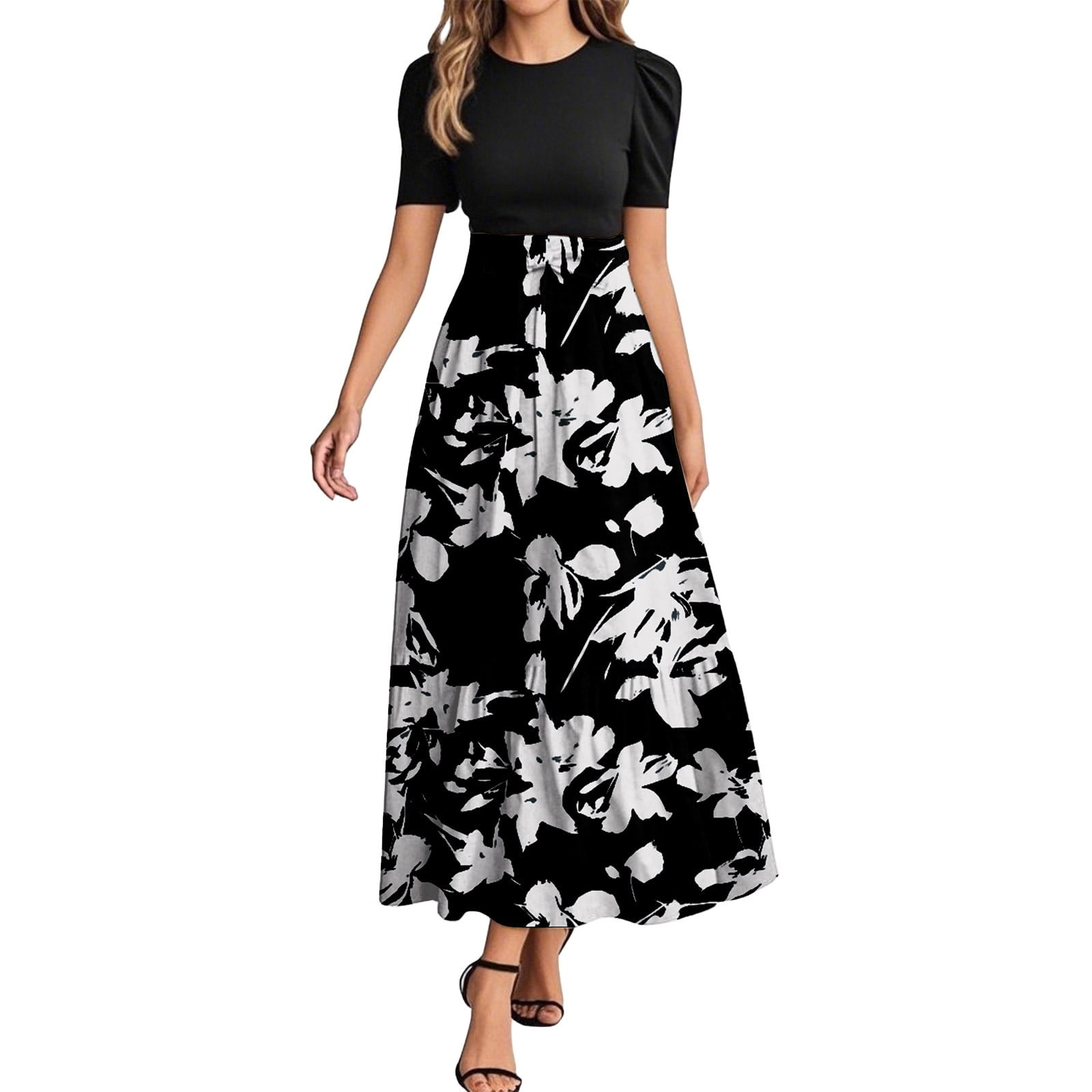 black on black polka dot dress Midi SHEIN SXY Satin Asymmetrical Cloth Size:S FABRIC-POLYESTER