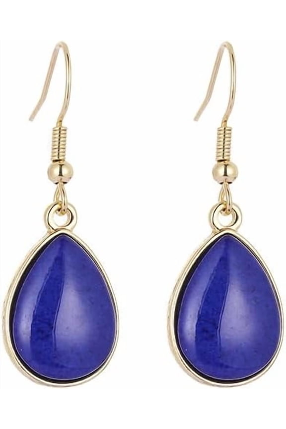Navy Blue Earrings Blue Dangle Earrings for Women Waterdrop Dangle Earring Hook Turquoise Gemstone Tear Drop Earring Fashion Jewelry Gifts