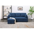 thumbnail image 1 of Navy Blue Elise 2-Piece Sleeper Sofa Bed Upholstered Couch with Reversible Storage Chaise, 1 of 5