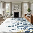 thumbnail image 1 of Navy Blue Eucalyptus Area Rugs 8'x10', Washable Small Throw Rugs for Living Room Patio, Watercolor Spring Weeping Botanical Indoor Outdoor Rug Non-Slip Low Pile Carpet Runner Reversible Floor Mats, 1 of 8