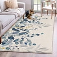 thumbnail image 1 of Navy Blue Eucalyptus Kitchen Runner Rug 2.7x5 Washable Runners for Hallway Non Slip Farmhouse Weeping Leaves Linen Large Area Rug Indoor Floor Carpet for Bathroom Laundry Entryway Bedroom Living Room, 1 of 8