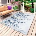thumbnail image 1 of Navy Blue Eucalyptus Leaves Outdoor Rug 6x9 Ft, Non Slip Washable Area Rug, Retro Country Leaf Botanical Patio Rugs Carpet Runner, Large Floor Mat for Indoor/Outdoor Deck Porch Camping, 1 of 8