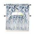 thumbnail image 1 of Navy Blue Eucalyptus Leaves Swag Curtains for Living Room/Bedroom Windows, Retro Country Leaf Botanical Kitchen Curtains and Valances Set 36 Inch Length, Light Filtering Swags Valance Curtain Panels, 1 of 5