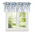 thumbnail image 1 of Navy Blue Eucalyptus Leaves Window Valance for Kitchen, Farm Plant Country Paper Texture Rod Pocket Short Curtain for Small Windows, Light Filtering Decorative Valance, 54 x 18 Inch, 1 Panel, 1 of 9