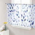 thumbnail image 1 of Navy Blue Eucalyptus Sheer Curtains 45 Inch Length 2 Panels Set Window Treatments, Spring Summer Botanical Leaves Rod Pocket Semi Curtains for Living Room/Bedroom/Kitchen Décor, 104"W x 45"L, 1 of 7