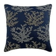 thumbnail image 1 of Navy Blue Euro Size Pillow Shams 26x26 inch (65x65 cm), Linen European Pillow Shams, Sea Creatures, Sea Weeds, Corals, Beaded, Beach Style Euro Pillowcases - Sea Weeds Swim, 1 of 9