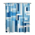 thumbnail image 1 of Navy Blue Fabric Shower Curtain - Geometric Shower Curtain Set with 12 Plastic Hooks, Water Repellent, Machine Washable, Modern Decorative Polyester Cloth Shower Curtains for Bathroom - 72x84, 1 of 4