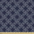 thumbnail image 1 of Navy Blue Fabric by the Yard, Abstract Geometric Entangled Circles Ring Shapes Round Marine Sea Motif, Decorative Upholstery Fabric for Sofas and Home Accents, 10 Yards, Navy Blue White by Ambesonne, 1 of 4