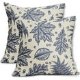 thumbnail image 1 of Navy Blue Fall Pillow Covers 18x18 Set of 2 Cream Maple Leaf Print Autumn Colored Harvest Decorative Outdoor Pillowcases Farmhouse Seasonal Throw Cushion Case Decor for Home Couch Sofa Bed, 1 of 1