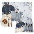 thumbnail image 1 of Navy Blue Fall Placemats Set of 2, Thanksgiving Maple Leaf Botanical Pumpkin Washable Wipeable Table Mats for Dining Tables, Indoor Outdoor Kitchen Place Mats for Holiday Party Table Decor, 1 of 9