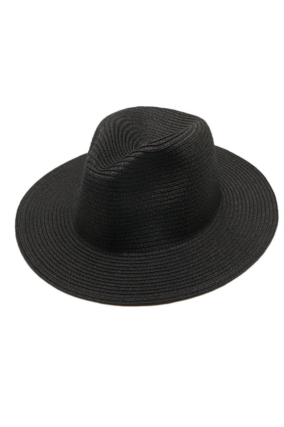 Navy Blue Fedora Hat for Men Wool Felt Wide Brim Vintage Style Dressy In Wide Brim Hats For Summer Sunshine Beach Trip Ivory And Brown
