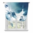 thumbnail image 1 of Navy Blue Fish Balloon Curtains 63 Inch Length for Living Room/Bedroom, Nautical Coastal Summer Ocean Modern Art Rod Pocket Privacy Door Curtains Decorative Tie Up Shade for Window 52"x63", 1 of 8