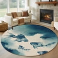 thumbnail image 1 of Navy Blue Fish Round Area Rug 6Ft Washable Circle Rugs for Bathroom Office, Nautical Coastal Summer Ocean Modern Rustic Non-Slip Carpet Floor Mats Indoor Outdoor Carpet Runner Aesthetic Home Decor, 1 of 8