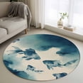 thumbnail image 1 of Navy Blue Fish Round Rug 3ft Washable Circle Entryway Rugs Non Slip Nautical Coastal Summer Ocean Modern Rustic Area Rug Indoor Floor Carpet for Bedroom Kitchen Living Room Home Office Dining Room, 1 of 8