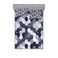thumbnail image 1 of Navy Blue Fitted Sheet & Pillow Sham Set, Octagon Patchwork Style Pattern Image with Dots Stars Squares and Stripes, Decorative Printed 6 Piece Bedding Decor Set, Full, Navy and White, by Ambesonne, 1 of 3