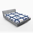thumbnail image 1 of Navy Blue Fitted Sheet, Navy Yacht Vessel Used as Frame with Starfish Fish and Anchor Image, Decorative Soft Bedding All-round Elastic Pocket, Queen Size, Navy Blue and White, by Ambesonne, 1 of 3