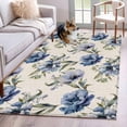 thumbnail image 1 of Navy Blue Floral Area Rugs 2.7'x5', Washable Small Throw Rugs for Kitchen Bedroom, Vintage Flowers Elegant Pastoral Rustic Indoor Outdoor Rug Non-Slip Low Pile Carpet Runner Reversible Floor Mats, 1 of 8