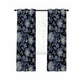 thumbnail image 1 of Navy Blue Floral Blackout Curtains 96 Inch Length Oriental Traditional Ethnic Flower Texture Thermal Insulated Window Curtain Window Drapes 2 Panels for Bedroom Living Room 52"Wx96"L, 1 of 9