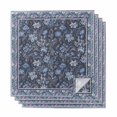 thumbnail image 1 of Navy Blue Floral Boho Cloth Napkins, Ethnic Tribe Abstract Art Flower Washable and Reusable Dinner Napkins Set of 4, Table Napkin for Kitchen Party Birthday Wedding Hotel Housewarming 20"x20", 1 of 9