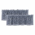 thumbnail image 1 of Navy Blue Floral Boho Curtain Valances for Windows, Kitchen Valance Window Treatments Panel 2 Pack, Ethnic Tribe Abstract Art Flower Rod Pocket Short Curtains for Bathroom Bedroom 60 x 18 Inch, 1 of 8