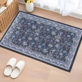 thumbnail image 1 of Navy Blue Floral Boho Entryway Rug 2'x3'&nbsp; Non Slip Front Door Mats, Ethnic Tribe Abstract Art Flower Entrance Rugs Indoor Outdoor Carpet, Washable Floor Mats Small Area Rug for Bedroom Kitchen, 1 of 8