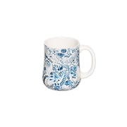 Navy Blue Floral Ceramic Coffee & Tea Dolomite Drinking Mug 16oz