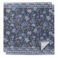 thumbnail image 1 of Navy Blue Floral Cloth Napkins, Ethnic Tribe Abstract Art Flowers Washable and Reusable Dinner Napkins Set of 2, Table Napkin for Kitchen Party Birthday Wedding Hotel Housewarming 20"x20", 1 of 9