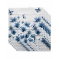 thumbnail image 1 of Navy Blue Floral Cloth Napkins Set of 6 Reusable Dinner Napkins, Spring Flowers Butterflies Wooden Cocktail Napkin Washable Table Napkins for Wedding/Holiday Party/Baby Shower 20"x20", 1 of 7