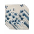 thumbnail image 1 of Navy Blue Floral Cloth Napkins Set of 6 Reusable Dinner Napkins, Spring Flowers Rustic Butterfly Cocktail Napkin Washable Table Napkins for Wedding/Holiday Party/Baby Shower 20"x20", 1 of 7
