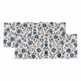 thumbnail image 1 of Navy Blue Floral Curtain Valances for Windows, Kitchen Valance Window Treatments Panel 2 Pack, Spring Vintage Blossom Botanical Rod Pocket Short Curtains for Bathroom Bedroom 54 x 18 Inch, 1 of 8