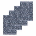 thumbnail image 1 of Navy Blue Floral Kitchen Dish Towels for Drying Dishes Set of 4, Ethnic Tribe Abstract Art Flowers Waffle Weave Microfiber Hand Tea Bathroom Towels Quick Dry & Absorbent Towel 15.7x23.6, 1 of 7