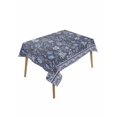 thumbnail image 1 of Navy Blue Floral Rectangle Tablecloth, Ethnic Tribe Abstract Art Flowers Waterproof & StainResistant Tablecloth, Washable Oil-proof Table Cover for Dining/Party/Wedding/Camping/Buffet 60x84 In, 1 of 9