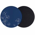 thumbnail image 1 of Navy Blue Flowers Coasters Set of 2, Absorbent Coasters for Drinks, Rustic Abstract Floral Simple Art Coaster for Desk Coffee Table Protection, Home Decor House Warming Gifts 4", 1 of 8
