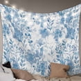 thumbnail image 1 of Navy Blue Flowers Large Tapestry for Bedroom Wall Hanging Tapestry, Watercolor Summer Botanical Floral Ceiling Backdrop Tapestries Poster Blanket Wall Decor for Teens Room Living Room Dorm 100" x 59", 1 of 8