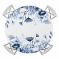 thumbnail image 1 of Navy Blue Flowers Round Tablecloth for 36-44 Inch Tables, Fitted Table Cover with Elastic Edge, Summer Pastoral Botanical Waterproof Outdoor Table Cloth Protector for Patio Garden Dinner Picnic, 1 of 9