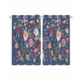 thumbnail image 1 of Navy Blue Flowers Sheer Curtains 39 Inch Length 2 Panels Set for Living Room/Bedroom, Spring Vintage Floral Leaves Farmhouse Kitchen Curtains Grommet Semi-Sheer Curtains Window Treatments 27.5"x39"x2, 1 of 7