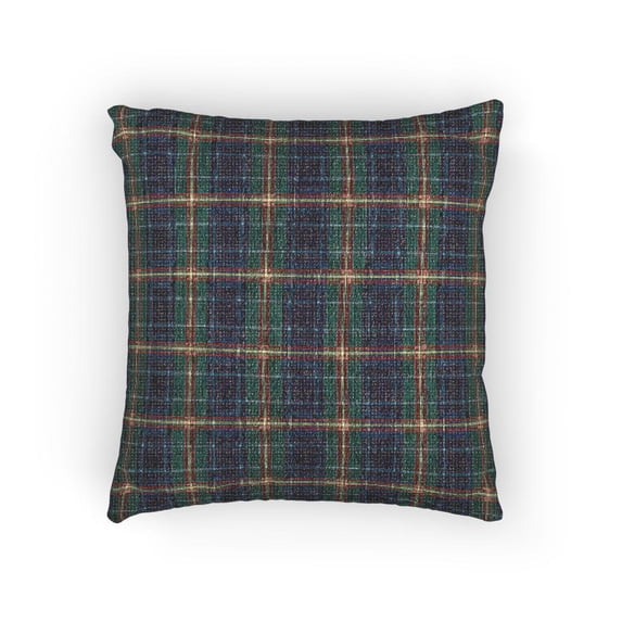 Simplified Shell Image Navy Blue, Forest Green and Rust Orange Tartan Plaid Decorative Woven ...