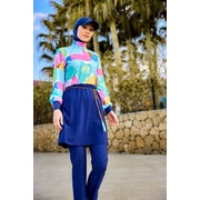 Marina Womens Modest Full Coverage Burkini Set - Navy Blue Islamic Swimsuit, Model M2511