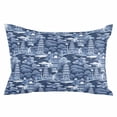 thumbnail image 1 of Navy Blue Garden Throw Pillow Cover 20 x 30 Inch Decorative Pillow Cover Modern Art Building Trees Landscape Lumbar Pillowcase Seasonal Rectangle Cushion Case for Couch Sofa Bed Living Room, 1 of 7