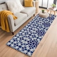 thumbnail image 1 of Navy Blue Geometric 2'x6' Runner Rugs for Hallway Kitchen Bedside Non Slip Washable, Vintage Abstract Art Entryway Rug Runners with Rubber Backing, Long Carpet Runner for Laundry Room, 1 of 8