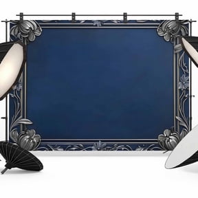 Navy Blue Geometric Backdrop for Photography,Fabric Photo Background Backdrop,Farmhouse Geo Retro Art Watercolor Photo Booth Background for Portrait Photoshoot Video Wedding Studio Decor Banner 7x5ft