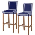 thumbnail image 1 of Navy Blue Geometric Bar Stool Cover Set of 2, White Greek Key Design Abstract Modern Art Stretch Bar Chair Cover, Removable Washable Pub Counter Stool Chair Slipcover for Kitchen Dining Room Pub Cafe, 1 of 9