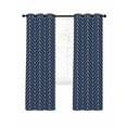 thumbnail image 1 of Navy Blue Geometric Blackout Curtains, Light Blocking Print Window Curtains, Modern Pure Color Abstract Striped Thermal Insulated Window Drapes for Living Room Kitchen Cafe 2 Panels, 55"W x 39"L, 1 of 9