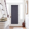 thumbnail image 1 of Navy Blue Geometric Door Curtains for Door Window, French Sidelight Front Back Door Curtains With Tieback, Brown Modern Abstract Art Aesthetics Kitchen Rod Pocket Drapes Panel, 25"x72", 1 of 5