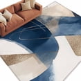 thumbnail image 1 of Navy Blue Geometric Large Area Rugs for Bedroom Living Room, Soft Non Slip Carpet Bedside Rug, Abstract Art Modern Rectangular Floor Cover Kitchen Accent Rug 5'x7' for Dining Room/Office, 1 of 9