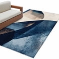 thumbnail image 1 of Navy Blue Geometric Large Area Rugs for Bedroom Living Room, Soft Non Slip Carpet Bedside Rug, Modern Beige Abstract Art Rectangular Floor Cover Kitchen Accent Rug 2.7'x5' for Dining Room/Office, 1 of 9