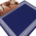 thumbnail image 1 of Navy Blue Geometric Large Area Rugs for Bedroom Living Room, Soft Non Slip Carpet Bedside Rug, White Greek Key Farmhouse Rectangular Floor Cover Kitchen Accent Rug 8'x10' for Dining Room/Office, 1 of 9