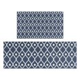 thumbnail image 1 of Navy Blue Geometric Quatrefoil Pattern Kitchen Rugs Sets Of 2,Anti Fatigue Kitchen Mat Rugs Non Slip Washable,Decorative Kitchen Floor Mats for Kitchen,Sink,Laundry,17"x30"+17"x47", 1 of 7