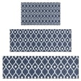 thumbnail image 1 of Navy Blue Geometric Quatrefoil Pattern Kitchen Rugs Sets Of 3,Kitchen Runner Rugs Non Skid Washable,Decorative Kitchen Floor Mats for Kitchen,Sink,Laundry,17"x30"+ 17"x47" + 17"x59", 1 of 6